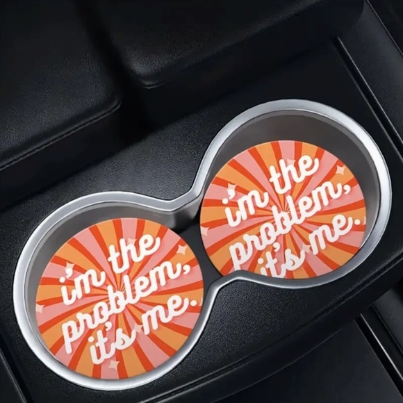 Taylor Swift 2pcs Anti-Hero "I'm The Problem, It's Me" Waterproof Car Coasters - Picture 2 of 11